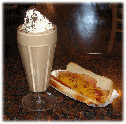 Delicious shakes and gourmet hotdogs